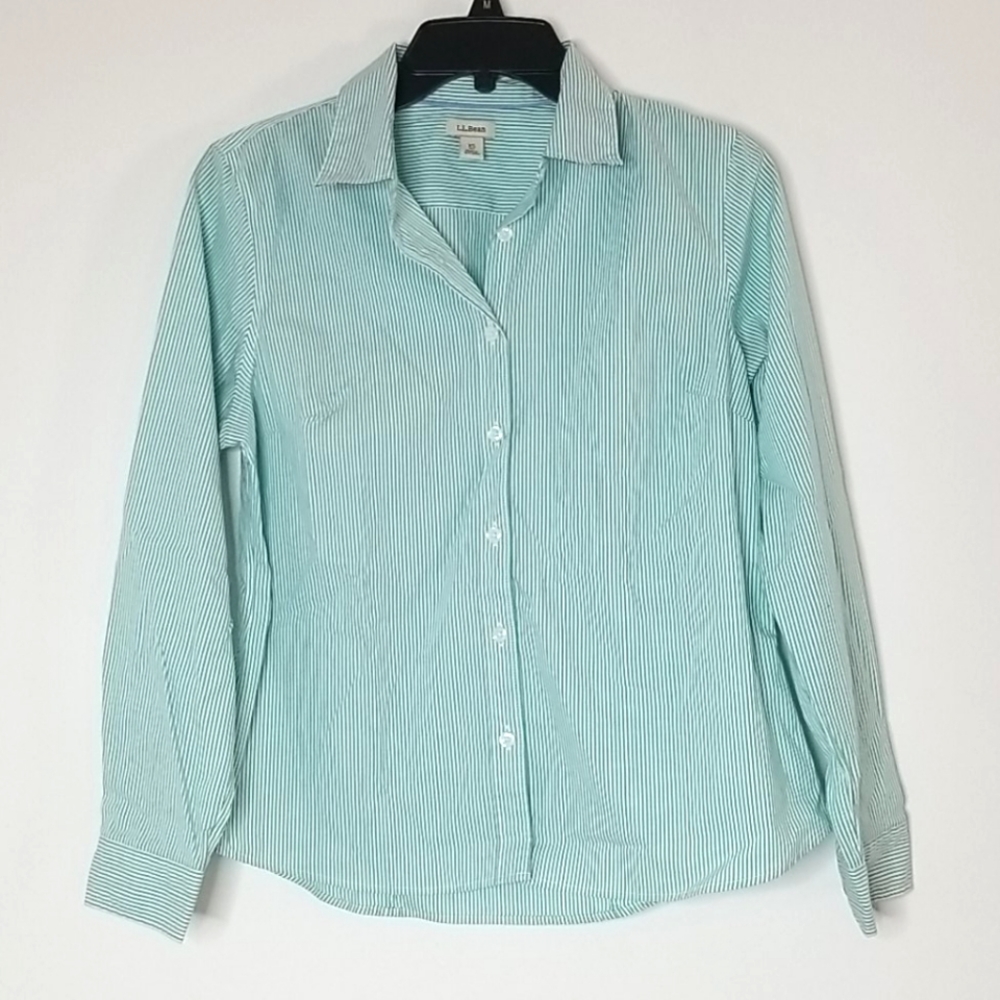 L.L. Bean Striped Button-Down Top